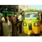 An Auto rikshaw causing a great problem at bus stop